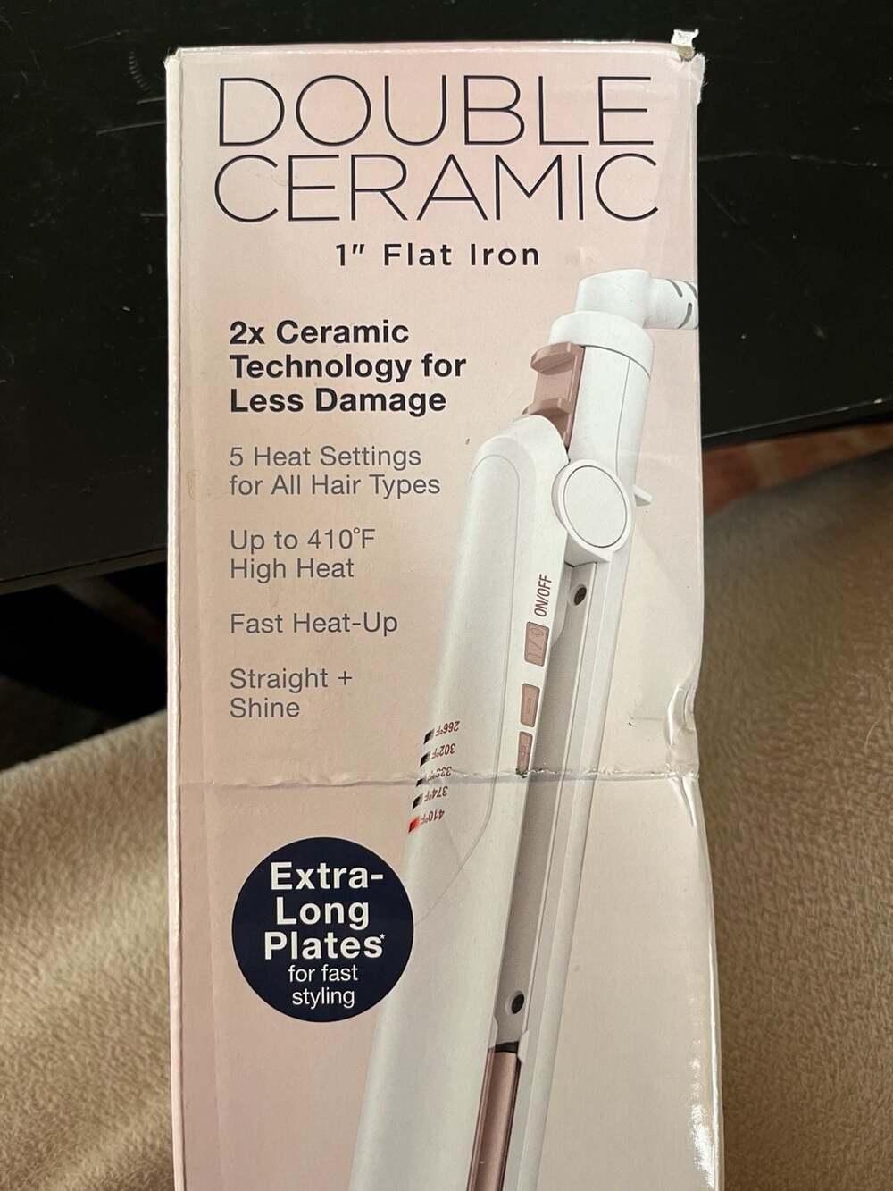 Conair Double Ceramic 1" Flat Iron Hair Straightener with Extra-Long Plates - Picture 2 of 3